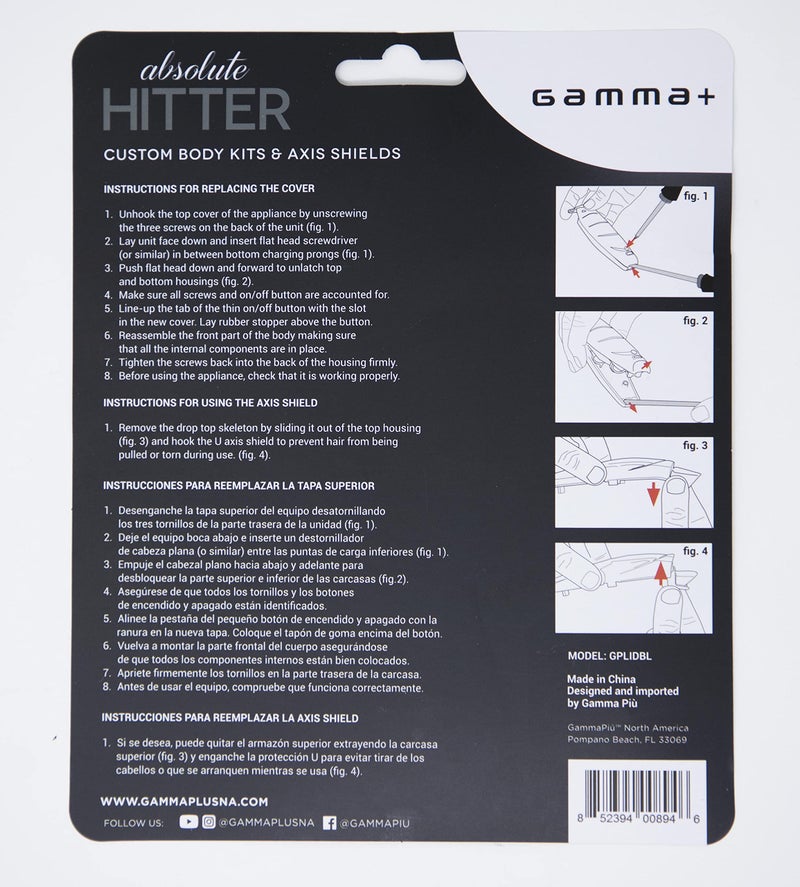 GAMMA+ Replacement Absolute Hitter Hair Trimmer Model Lids - Clear and Matte White - Image 3