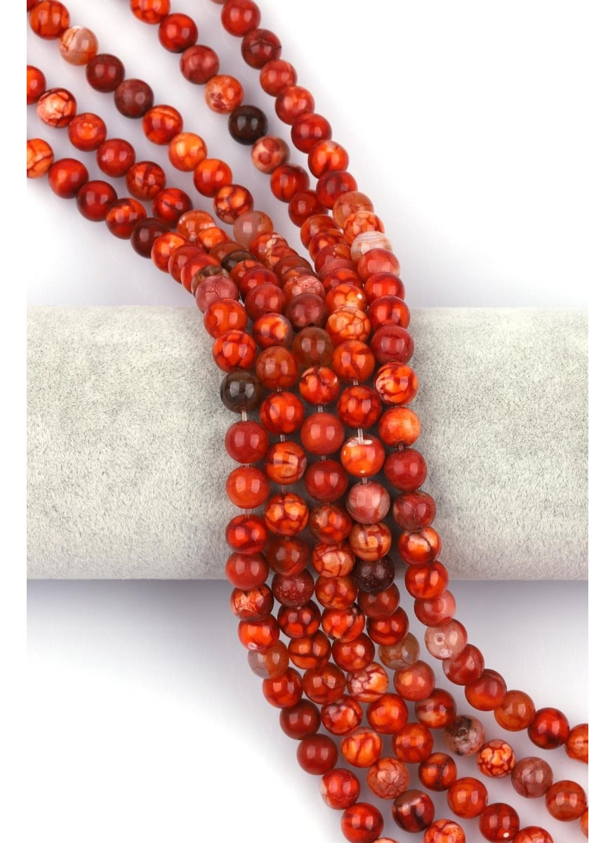 Güneş Avm Gunes Avm Orange Agate Natural Stone Series 8 mm Sphere Cut 