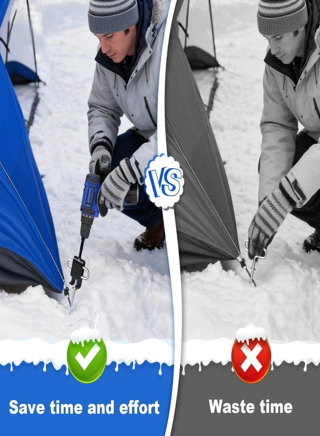 RGQSUN Ice Anchor Drill Adapter,Ice Fishing Shelter Anchor Drill Attachment Power Tool for Setting up Winter Fishing Camping Tent Shanty Insert Sewing Accessories - Image 5