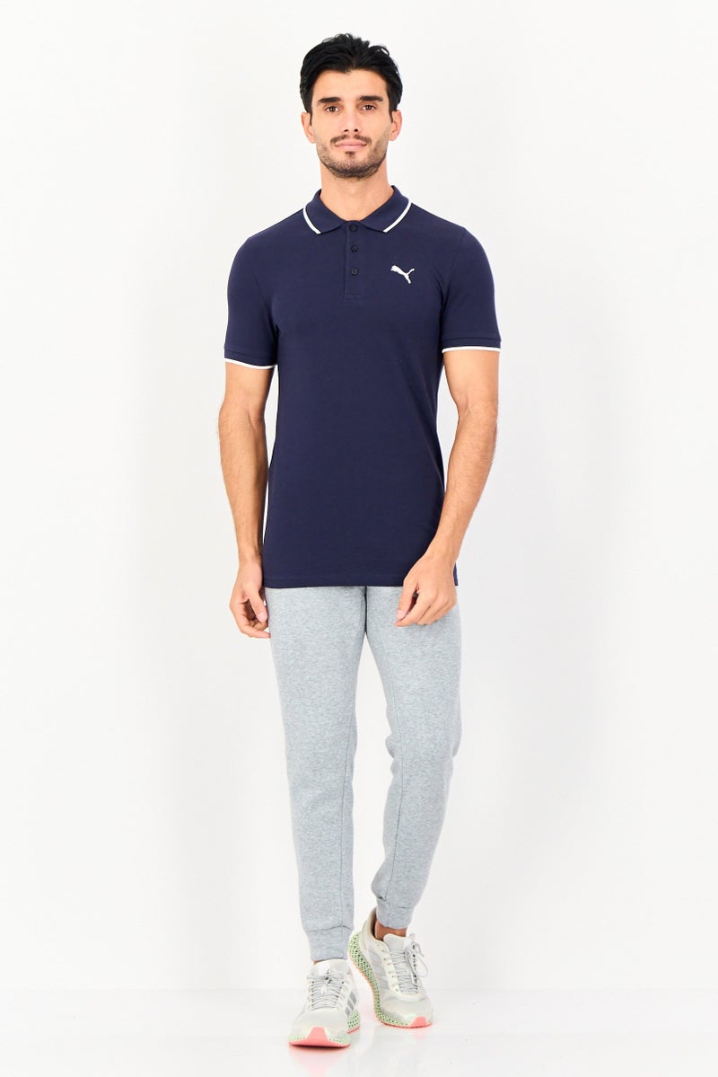 PUMA Men Slim Fit Brand Logo Short Sleeve Outdoor Polo Shirt, Navy - Image 4