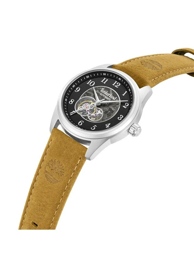 Timberland Northbridge Black Dial Leather Strap Automatic Watch for Men, 43mm