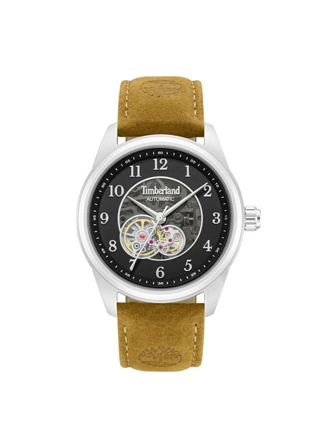 Timberland Northbridge Black Dial Leather Strap Automatic Watch for Men, 43mm