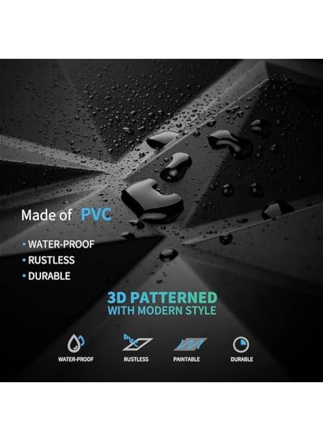 TRASSLE 12 Pack 50 * 50cm 3D Wall Panels，Decorative 3D Wall Panels in 3D Diamond Design, PVC 3D Wall Panel Diamond, 3D Textured Wall Panels, for Interior Wall Decor(A-Black) - Image 4