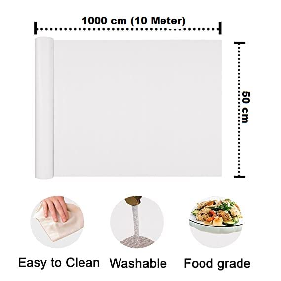 ElastPro (50 cm X 10 m) Transparent EVA Food Grade Washable Anti Slip Mat/Sheet for Fridge, Shelf Liner, Table, Kitchen Drawer mat (Diamond Texture, Transparent) - Image 4