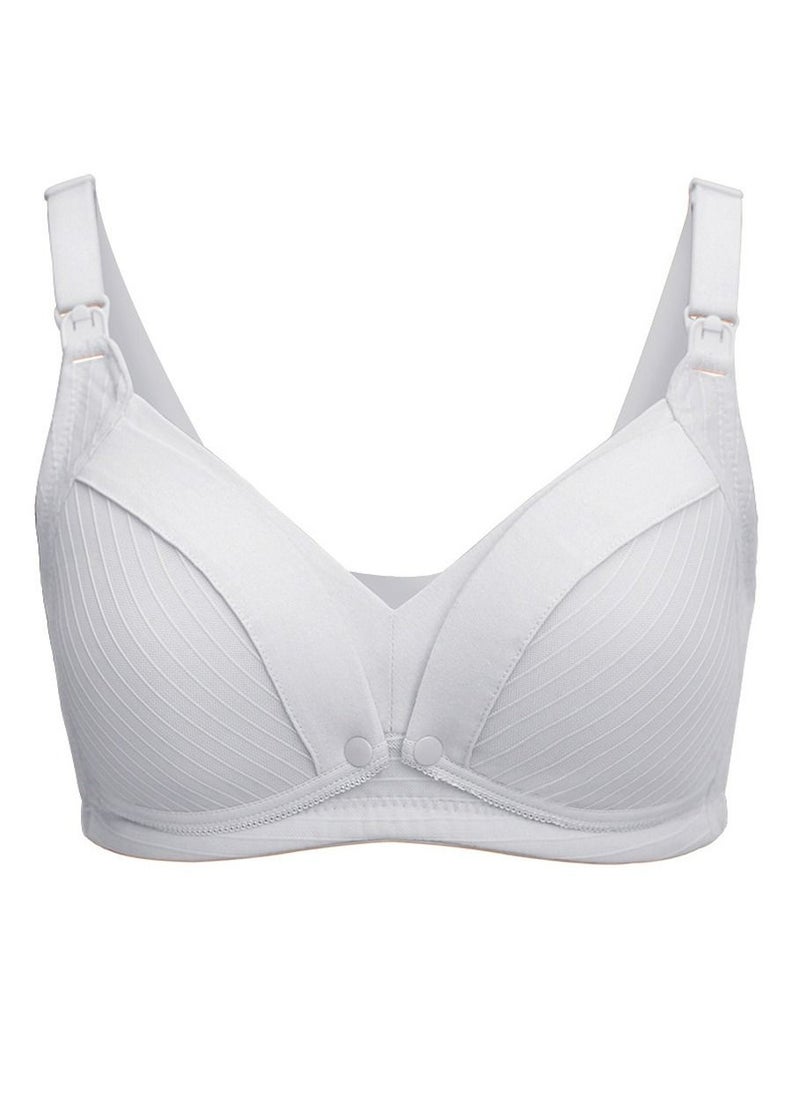 Loquat - Comfy Solid Color Nursing Bra Pregnancy Underwear Light Grey - Image 1