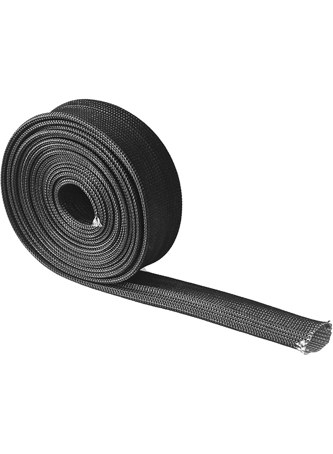 S-TOP Heat Hose Fiberglass Wrap Shield Sleeve Wire Fuel Line Heat Shield Roll High Temp Black Colour Adjustable 10FT-13MM(1/2") for Car Wire Loom Protection - Image 1