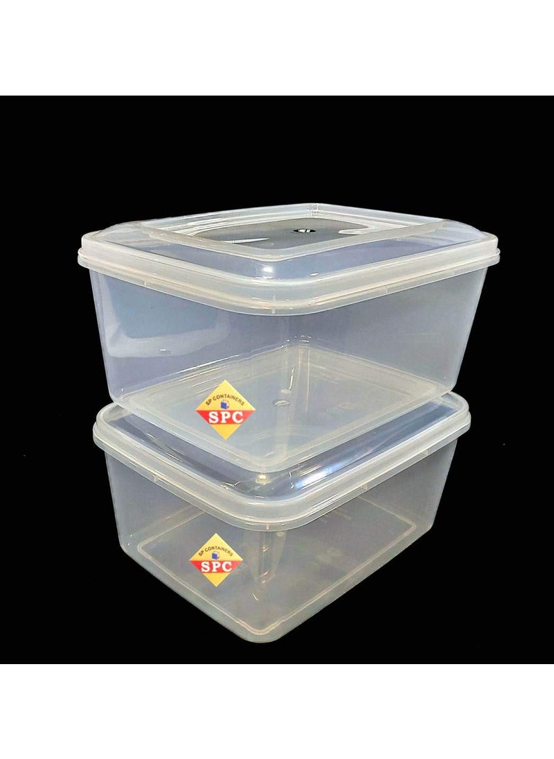 SPC - SPC Multipurpose Plastic Rectangular Stackable Organizer Storage Container Box (Transparent, Large Size Box - Pack of 2) - Image 1