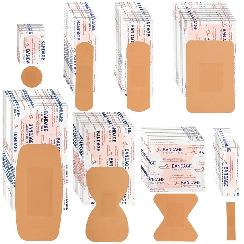 Irregularly Shaped Band-Aid Set – First 8 Designs (20 Each), Total 160 Pieces, Assorted, Waterproof