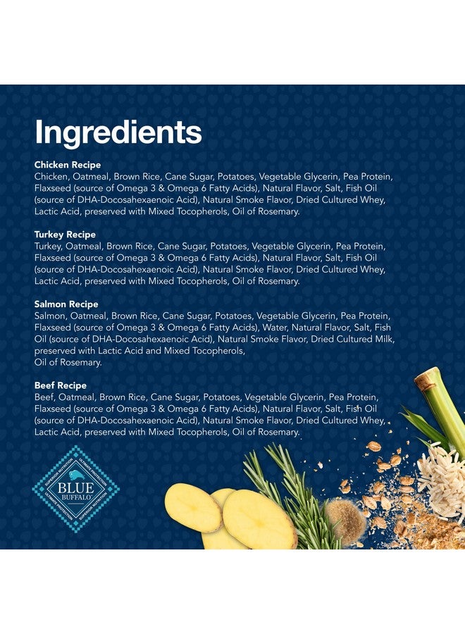 بلو بافلو مكافآت تدريب الكلاب الطبيعية الناعمة والرطبة من Blue Buffalo BLUE Bits، وصفات لحم البقر والسلمون والديك الرومي والدجاج، عبوة متنوعة 4 أونصات، 4 قطع - Image 4