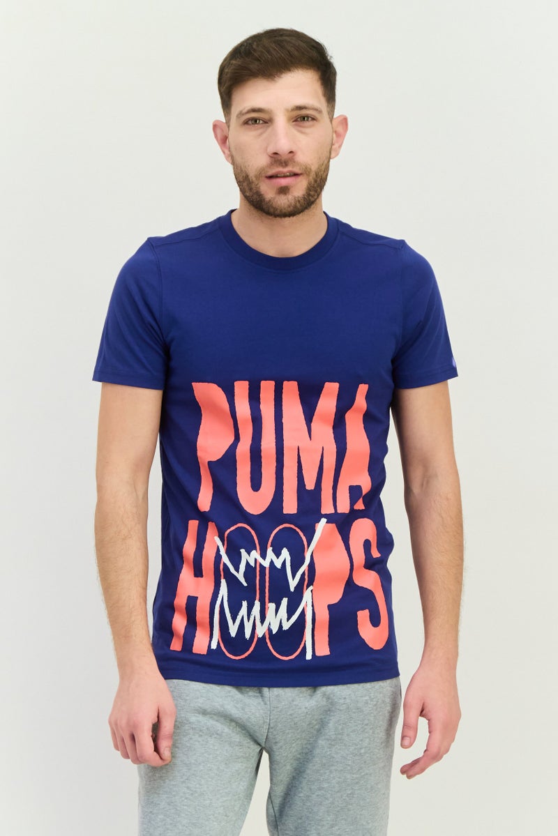 PUMA Men Sportswear Fit Short Sleeves Outdoor T-Shirt, Blue - Image 1