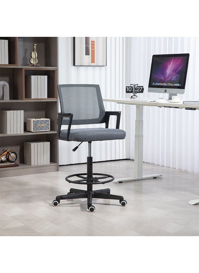 Home Box Home Box Apex Mesh Drafting Office Chair Grey 58 x 125 x 54 cm  - Image 4