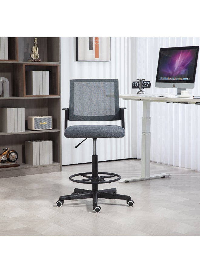 Home Box Home Box Apex Mesh Drafting Office Chair Grey 58 x 125 x 54 cm  - Image 3