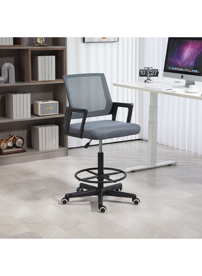 Home Box Home Box Apex Mesh Drafting Office Chair Grey 58 x 125 x 54 cm  - Image 5