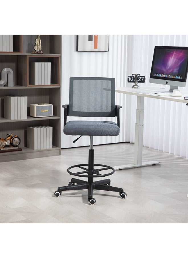 Home Box Home Box Apex Mesh Drafting Office Chair Grey 58 x 125 x 54 cm  - Image 2