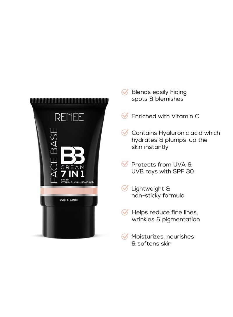 RENEE Face Base BB Cream 7 in 1 with SPF 30 PA  Enriched with Hyaluronic Acid Vitamin C  Hydrates Nourishes and Smoothens Skin Texture  Sesame 30ml - Image 2