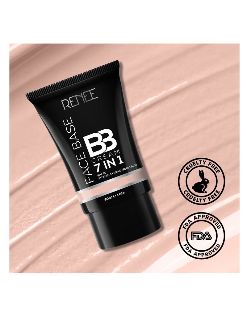 RENEE Face Base BB Cream 7 in 1 with SPF 30 PA  Enriched with Hyaluronic Acid Vitamin C  Hydrates Nourishes and Smoothens Skin Texture  Sesame 30ml - Image 3
