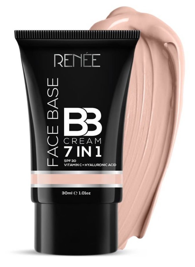 RENEE Face Base BB Cream 7 in 1 with SPF 30 PA  Enriched with Hyaluronic Acid Vitamin C  Hydrates Nourishes and Smoothens Skin Texture  Sesame 30ml - Image 1
