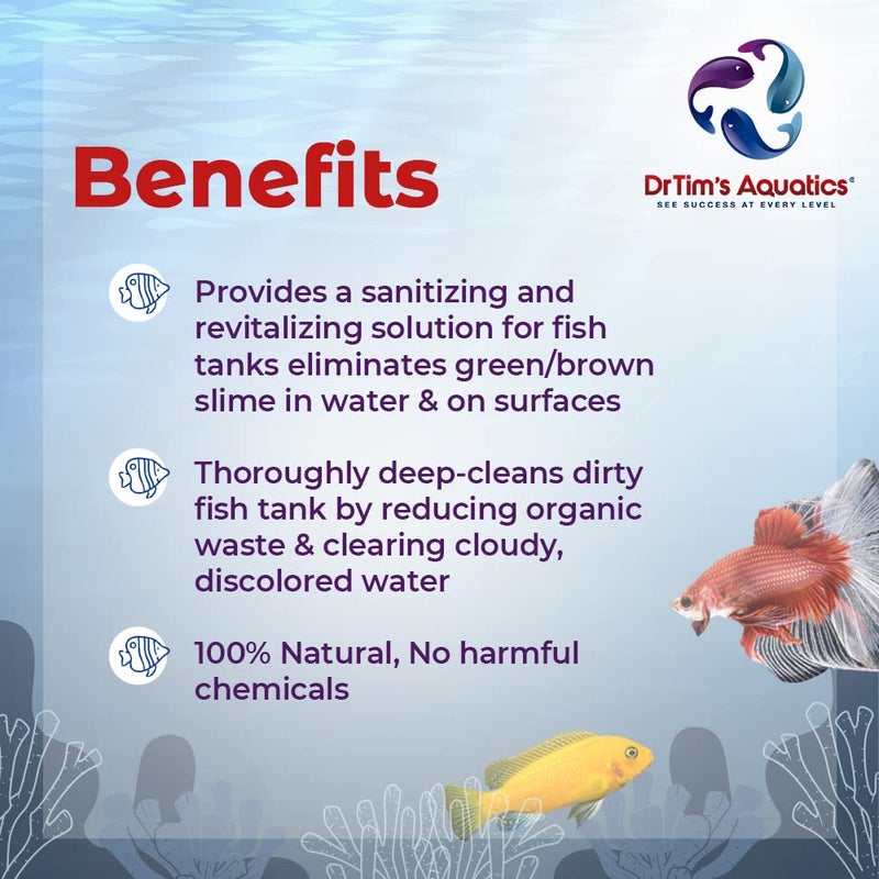 DrTim's Aquatics DrTim’s Aquatics Re-Fresh for Freshwater Aquariums – 100% Natural Fish Tank Sanitizer & Revitalizer Conditioner Solution for Fresh, Crystal-Clear, Sparkling Water - 8oz - Treats 480 gal - Image 3