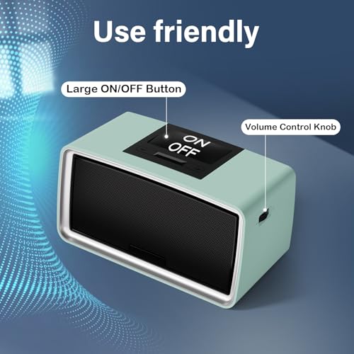 SavvyBloom Simple Music Player for Seniors, Easy to Use with Large Button for Elderly with Dementia, Blind, Alzheimer's, No Need WiFi/Bluetooth, with 32GB TF Card, Cyan - Image 2