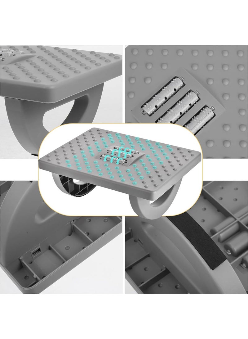 JINFANLI Foot Rest Under Desk,Ergonomic Adjustable Foot Rest Foot Stool with Massage Roller for Under Desk,Footrest Improved Pressure Relief Straightening Hunchback (Grey) - Image 3