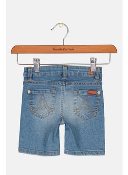 7 FOR ALL MANKIND Toddlers Girl Washed Denim Shorts, Light Blue  - Image 2