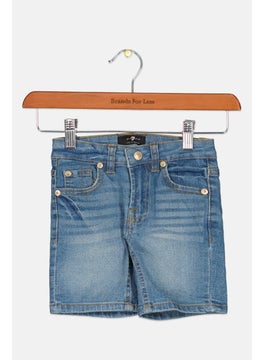 7 FOR ALL MANKIND Toddlers Girl Washed Denim Shorts, Light Blue  - Image 1
