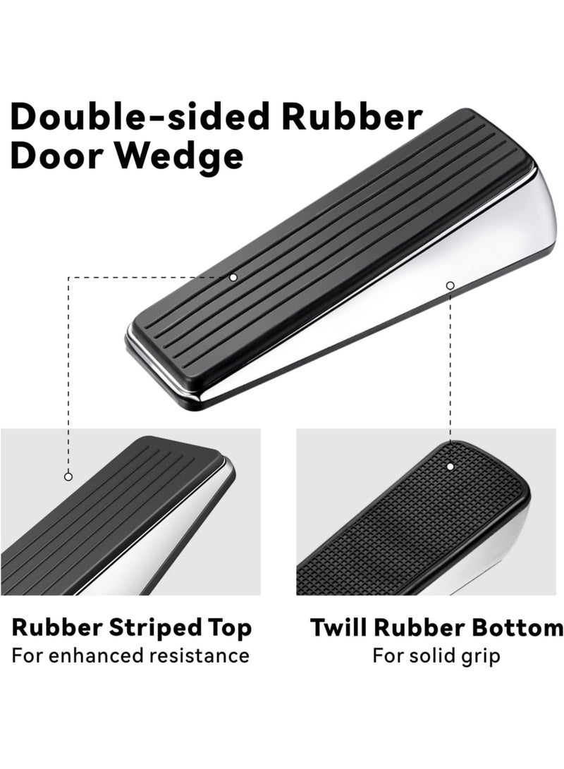 Door Stopper with Organizers (2 Pack), Heavy Duty Door Stop Wedge Made of Premium Quality Zinc and Rubber Suits Any Door and Most Surface  - Image 3