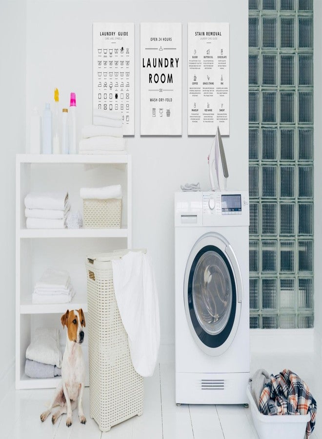 BIWSHA Laundry Room Decor, Laundry Room Sign Wall Art, Laundry Symbols Wall Decor, Laundry Symbols Wall Art Signs for Home Drom Laundromats, 11x14 Inch White - Image 3