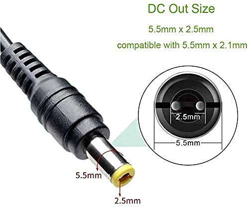 AC Power Adapter 2Prong Plug 18 m Cable Black  - Image 3