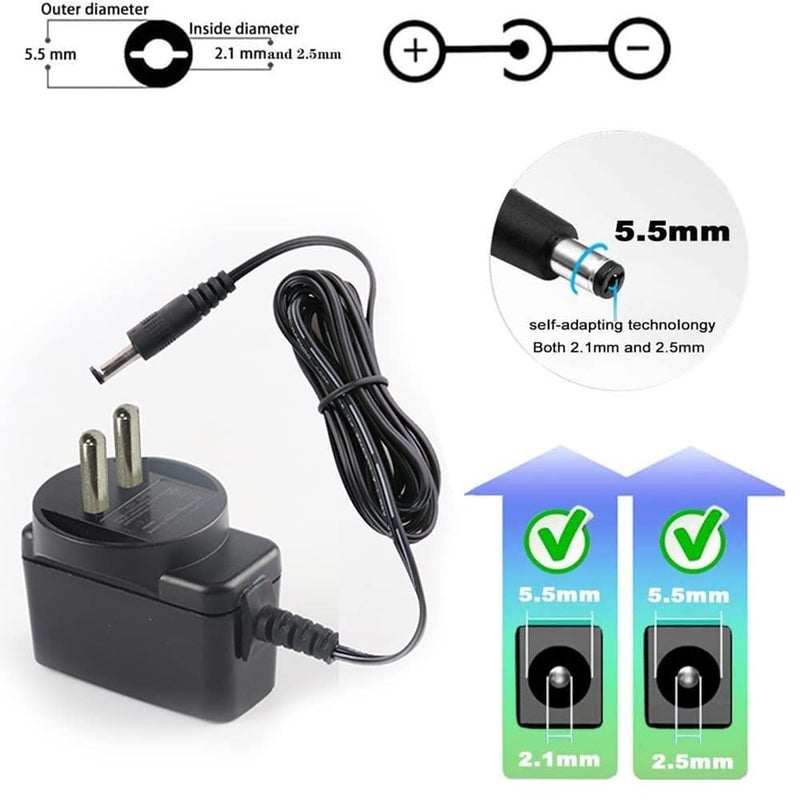 AC Power Adapter 2Prong Plug 18 m Cable Black  - Image 4
