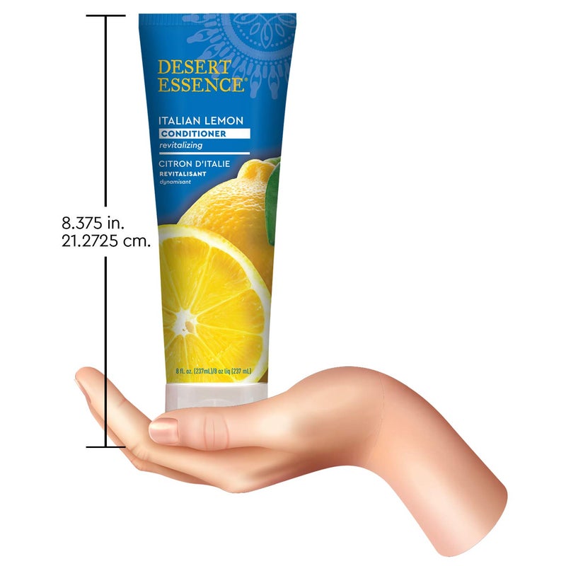 Desert Essence بلسم الليمون الإيطالي من ديزرت إيسنس - 8 أونصة سائلة - مزيل تشابك الشعر المنعش - يضيف حجمًا - لمعان - قوة - معطر - عضوي معتمد - صبار - فيتامين ب5 - خالي من القسوة - بدون بارابين - Image 3