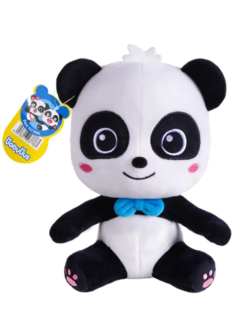 babybus - Babybus Baby Bath Toy, Pandakiki Cute Plush Standing Baby Plush, Children's Toys, Boys and Girls, Birthday Gifts, Anime Goods, Original Day, School Entrance Celebration Toys Wonderful Family Dolls for 0-3 Years Old, Qiqiqi Miao Plush Soothing Sleeping Doll, 20cm Sitting Qiqi Plush Toy - Image 1