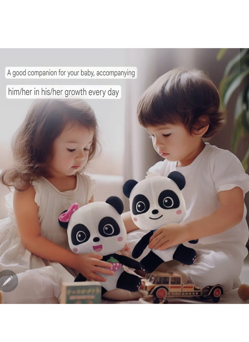 babybus - Babybus Baby Bath Toy, Pandakiki Cute Plush Standing Baby Plush, Children's Toys, Boys and Girls, Birthday Gifts, Anime Goods, Original Day, School Entrance Celebration Toys Wonderful Family Dolls for 0-3 Years Old, Qiqiqi Miao Plush Soothing Sleeping Doll, 20cm Sitting Qiqi Plush Toy - Image 1