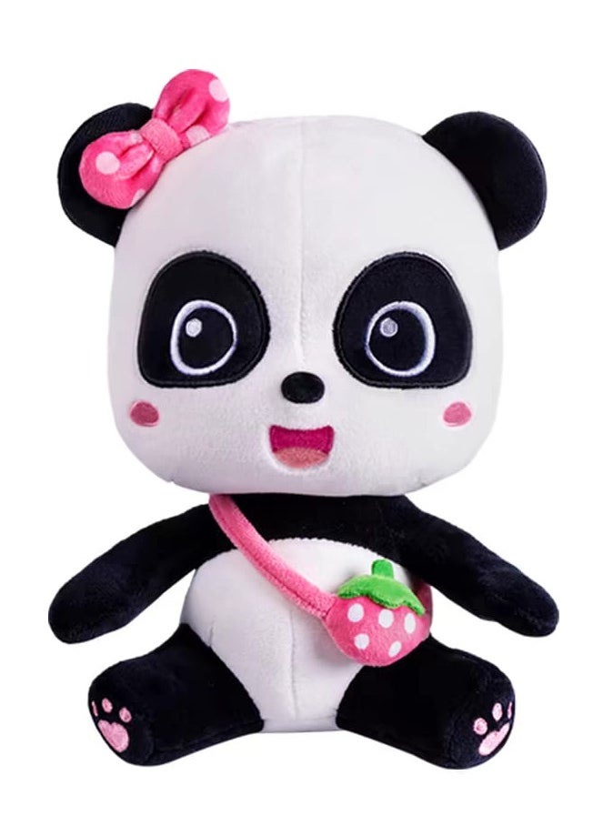 babybus - Babybus Baby Bath Toy, Pandakiki Cute Plush Standing Baby Plush, Children's Toys, Boys and Girls, Birthday Gifts, Anime Goods, Original Day, School Entrance Celebration Toys Wonderful Family Dolls for 0-3 Years Old, Qiqiqi Miao Plush Soothing Sleeping Doll, 20cm Sitting Qiqi Plush Toy - Image 1