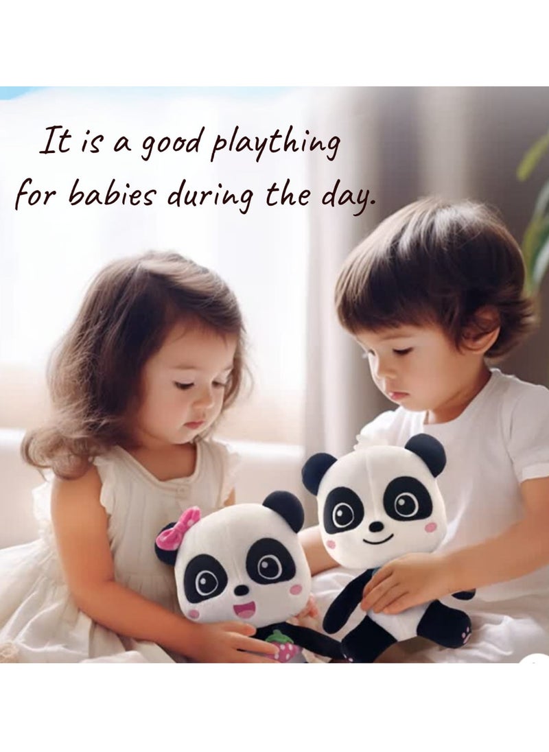 babybus - Babybus Baby Bath Toy, Pandakiki Cute Plush Standing Baby Plush, Children's Toys, Boys and Girls, Birthday Gifts, Anime Goods, Original Day, School Entrance Celebration Toys Wonderful Family Dolls for 0-3 Years Old, Qiqiqi Miao Plush Soothing Sleeping Doll, 20cm Sitting Qiqi Plush Toy - Image 1