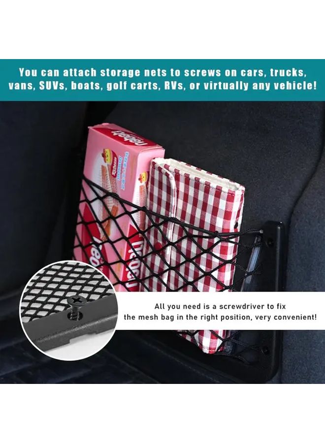 Car Storage Net Bag 2 Pack ABS Plastic Frame Mesh Holder 9.44 X 4.72 Inches - Image 4