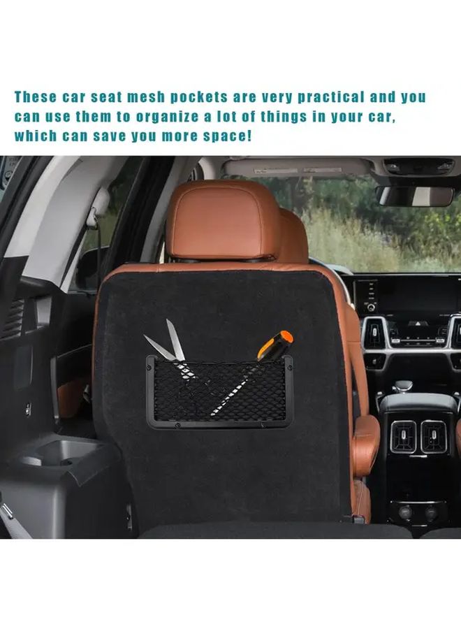 Car Storage Net Bag 2 Pack ABS Plastic Frame Mesh Holder 9.44 X 4.72 Inches - Image 5