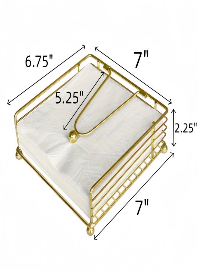 SWTOOL Gold Napkin Holder Modern Square Metal Flat Napkin Storage Stand Holder with Weighted Pivoted Arm for Outdoor Farmhouse Wedding Party Hotel - Image 2