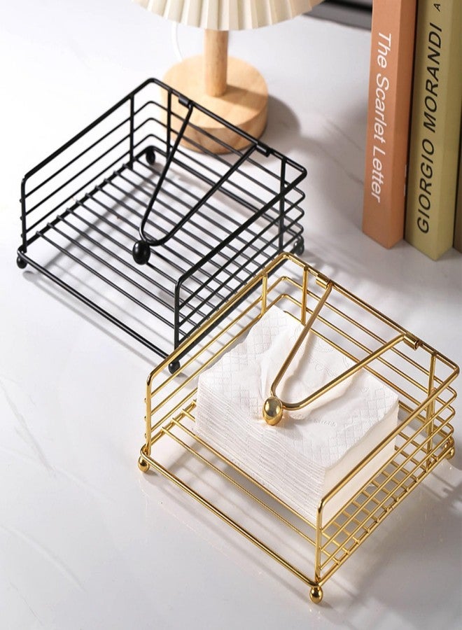 SWTOOL Gold Napkin Holder Modern Square Metal Flat Napkin Storage Stand Holder with Weighted Pivoted Arm for Outdoor Farmhouse Wedding Party Hotel - Image 5