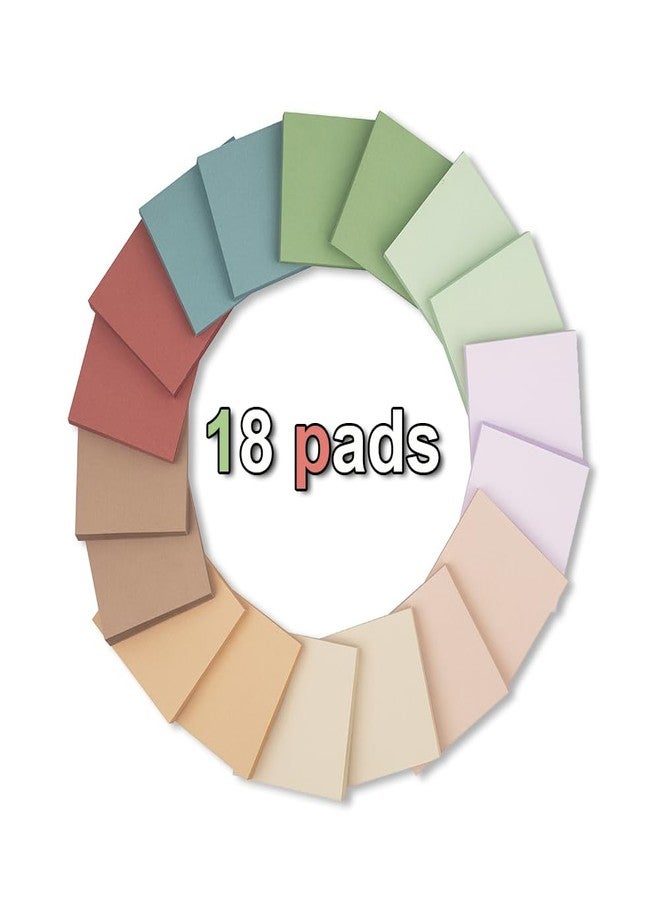 Kozerite (18 Pads) Pop Up Sticky Notes 3x3 in Accordion Stickies Super Sticking Power Memo Pads Vintage Colors - Image 2