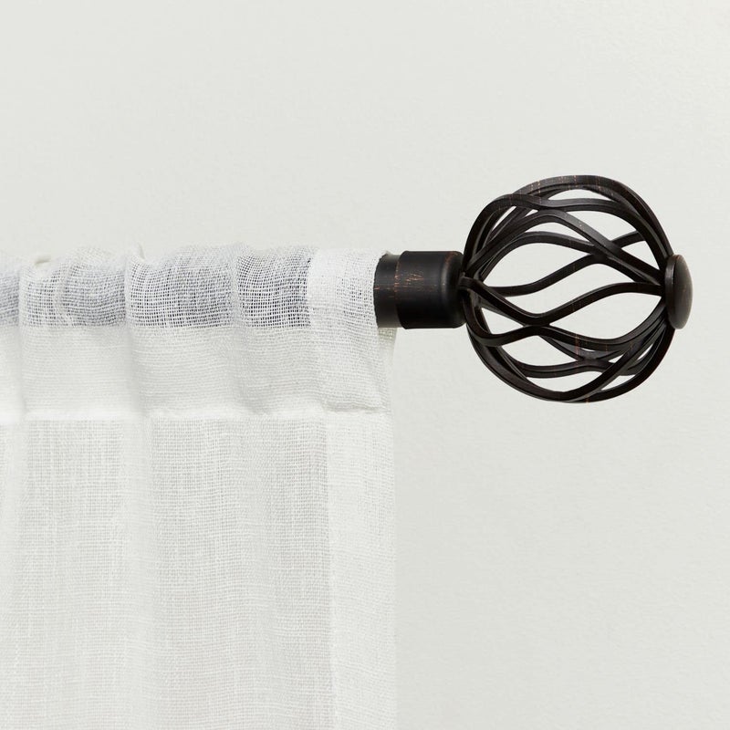 Exclusive Home Exclusive Home Curtains Ogee 1 Curtain Rod and Coordinating Finial Set Oil Rubbed Bronze Adjustable 3672