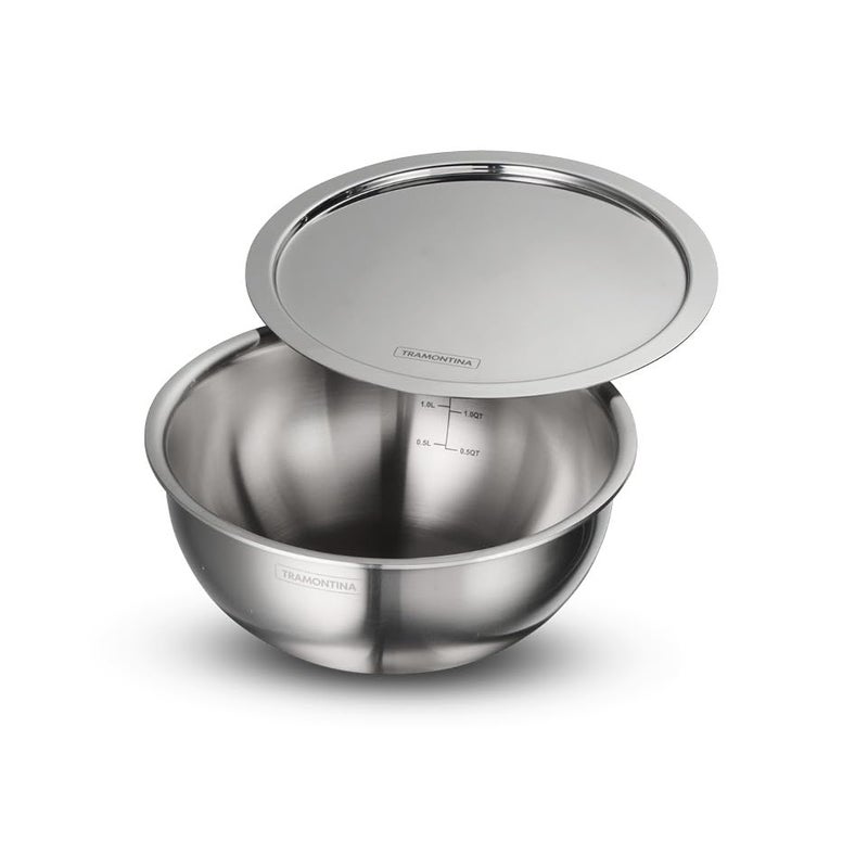TRAMONTINA Tramontina Aeion 20 cm TriPly Stainless Steel Tasla with Lid - 2.3L w/Measuring Scale, Non-Toxic, Induction Ready, NSF Certified, Superior Heat Retention & Even Heating, Serve 1-2, 10 Years Warranty - Image 1