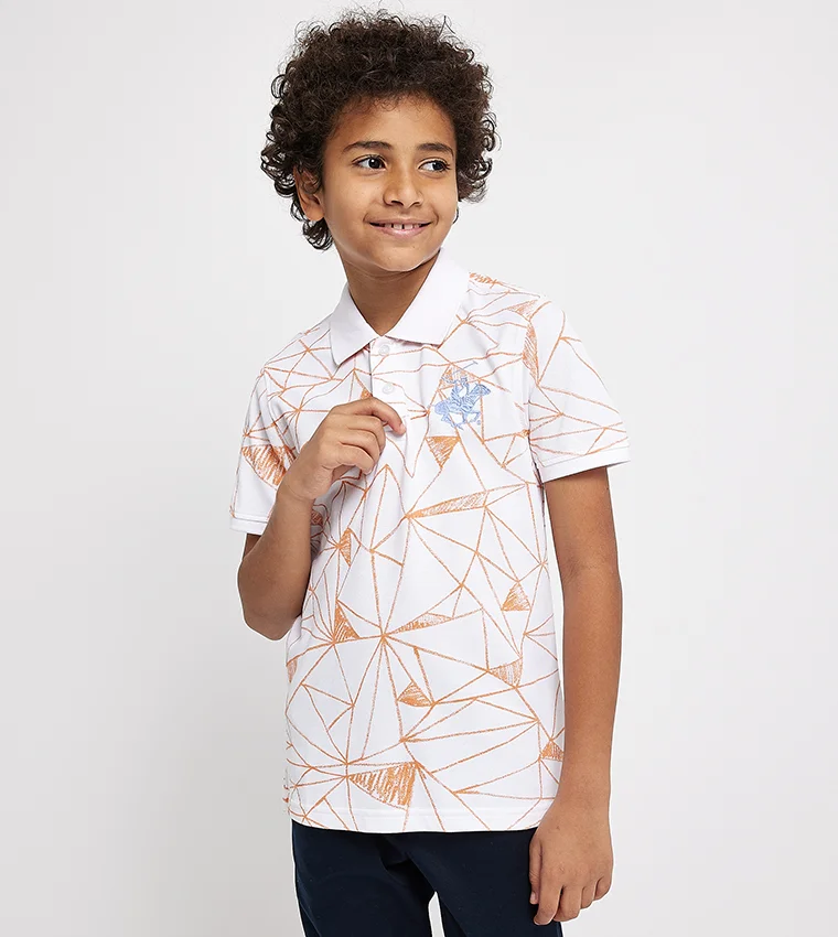 BEVERLY HILLS POLO CLUB Printed Short Sleeves Polo T-Shirt