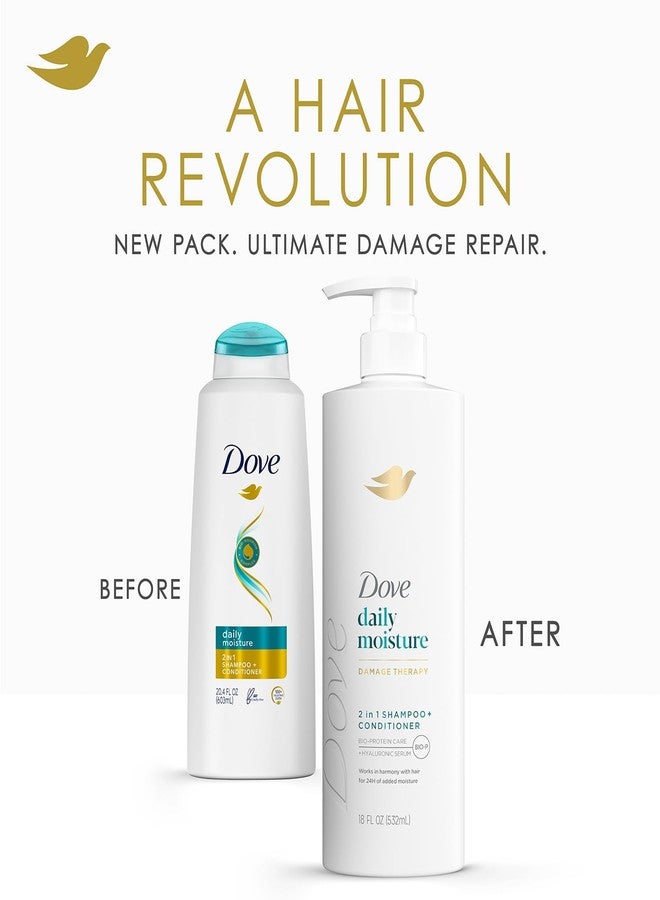 Dove Shampoo & Conditioner 2-in-1 + Dove Beauty Bar Soap 8-Pack - Deep Hydration for Revitalizing Dry Hair and Skin (9-Piece Set) - Image 3