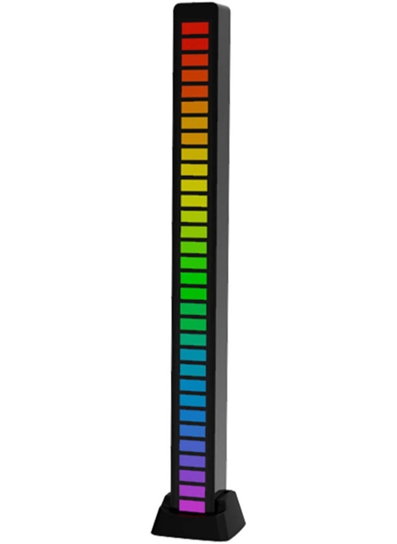 ELTRAZONE أشرطة إضاءة LED ذكية D08-RGB مع تحكم صوتي في السيارة وإيقاع موسيقى RGB تعمل بالصوت مع أنبوب إضاءة مع 32 مصباح LED 18 لونًا وبطارية مدمجة 32 بت لألعاب السيارات والكمبيوتر وغرفة التلفزيون  - Image 1