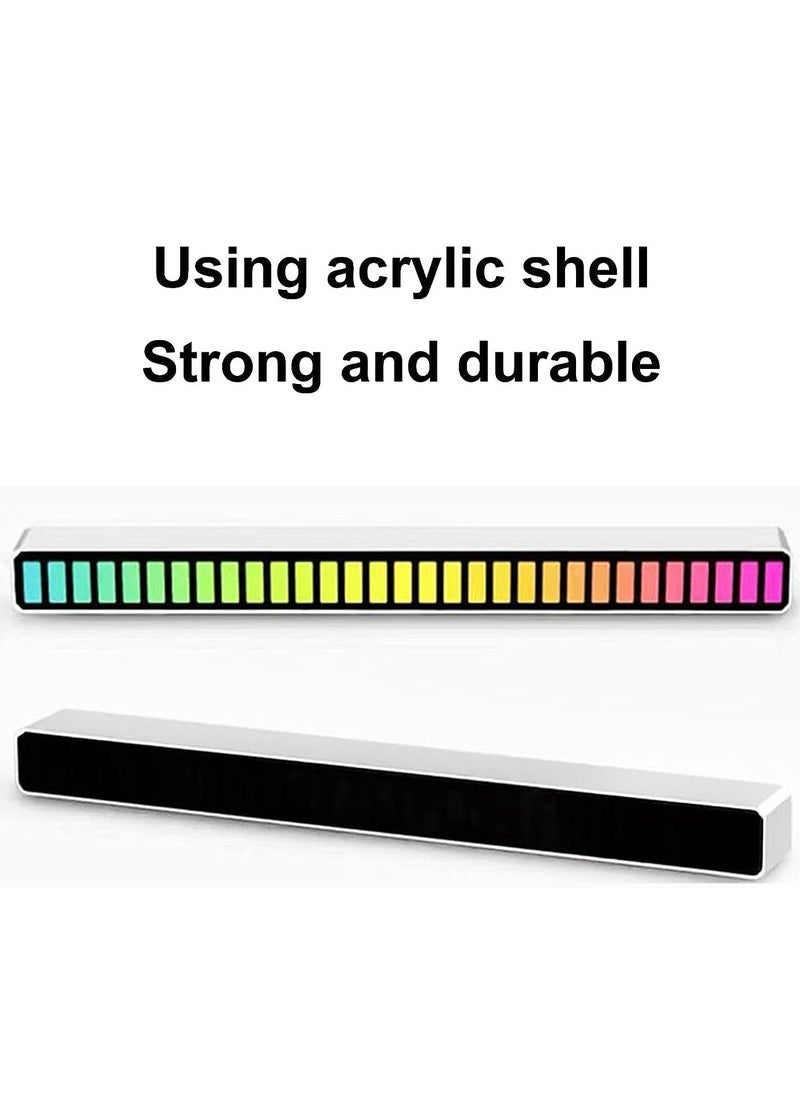 ELTRAZONE أشرطة إضاءة LED ذكية D08-RGB مع تحكم صوتي في السيارة وإيقاع موسيقى RGB تعمل بالصوت مع أنبوب إضاءة مع 32 مصباح LED 18 لونًا وبطارية مدمجة 32 بت لألعاب السيارات والكمبيوتر وغرفة التلفزيون  - Image 5