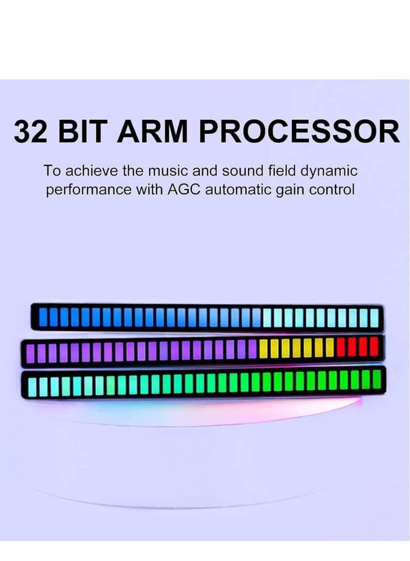 ELTRAZONE - D08-RGB Smart LED Light Bars Car Sound Control Rhythm Light RGB Voice-Activated Music Atmosphere Lights Tube with 32 LED 18 Colors Built-in Battary 32 Bit for Car Gaming PC TV Room - Image 1