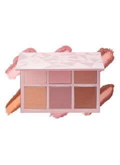 Blush Palette Matte And Shimmer Blush Palette With 6 Hues Vegan, Buttery Soft Pressed Powder Blush Compact