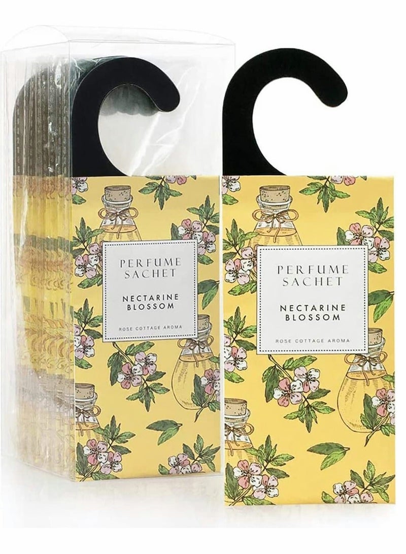 Y&D Apricot Blossom Hanging Sachet Closet Deodorizer 1 Pack 12 Pcs Scent Drawer Freshener Air Scented for Home Car Long Lasting Sachets Smell Goods - Image 1