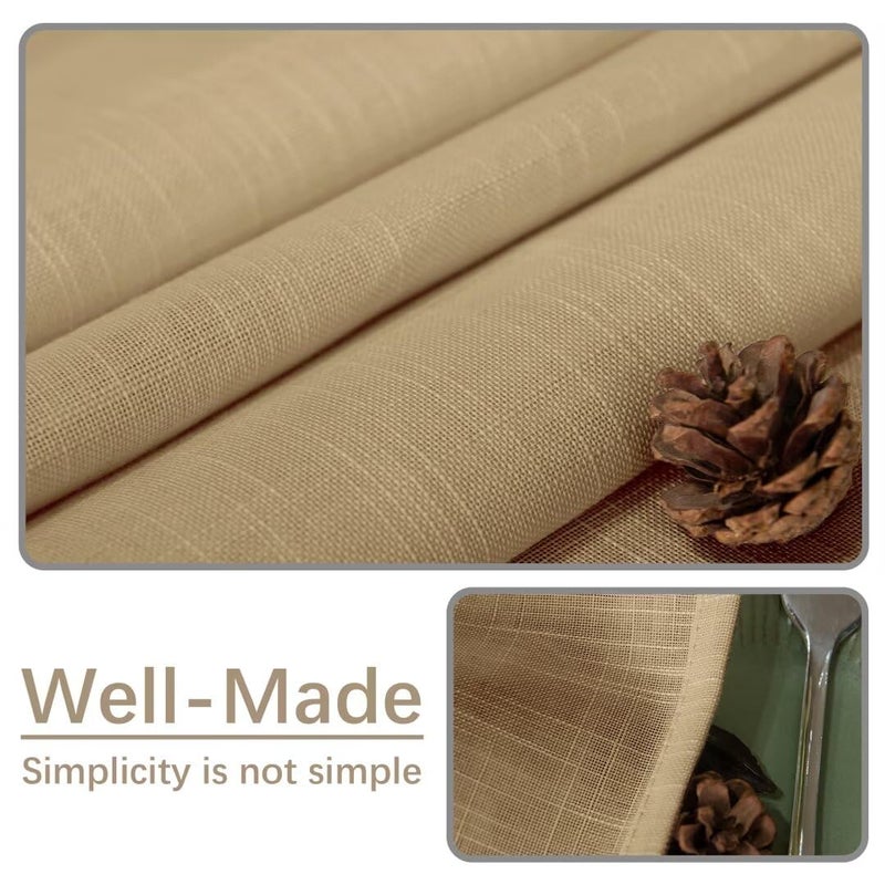 Karseteli Natural Linen Rectangle Tablecloth  2 Pack Slubby Textured Fall Lightweight Table Cloth 60 x 102 Inch  Water Resistant Stain Resistant Farmhouse Burlap Table Cover for Kitchen Dining Room - Image 2